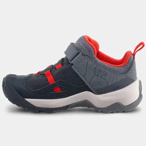 tenis Detská turistická obuv Crossrock na suchý zips od 24 do 34 sivo-červená