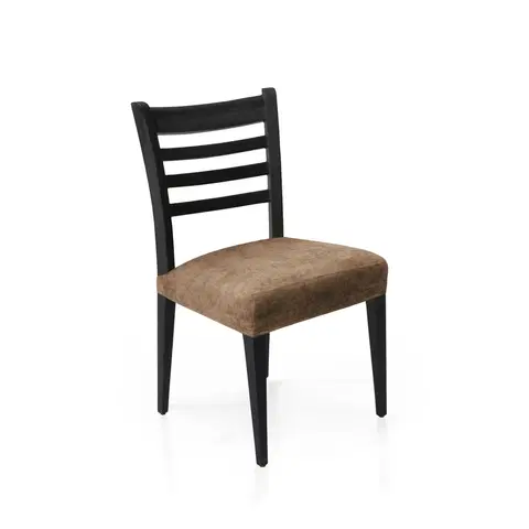Stoličky Poťah elastický na sedák stoličky, komplet 2 ks Estivella odolný proti škvrnám, svetle hnedý