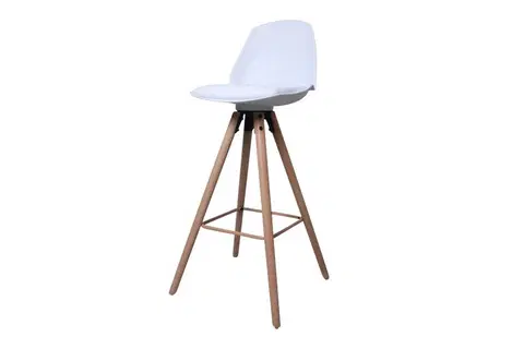 Barové stoličky Dkton 23608 Dizajnová pultová stolička Nerea, biela