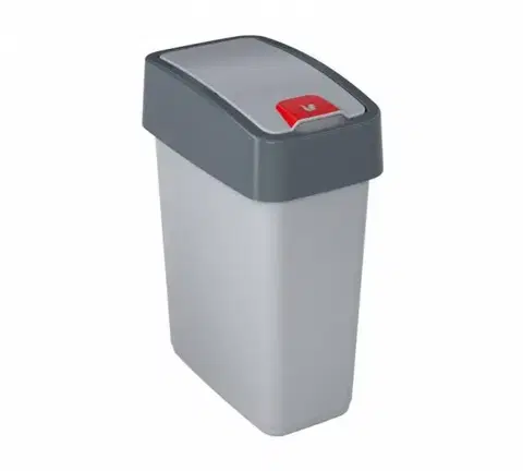 Odpadkové koše Kinekus Kôš na odpad vyklápací 10 l, plastový, MAGNE flip, sivý