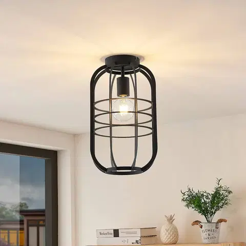 Stropné svietidlá Lindby Lindby Keara stropná lampa v klietkovom dizajne