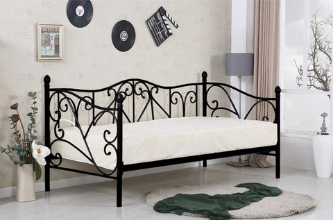Postele HALMAR Sumatra 90 kovová jednolôžková posteľ s roštom čierna