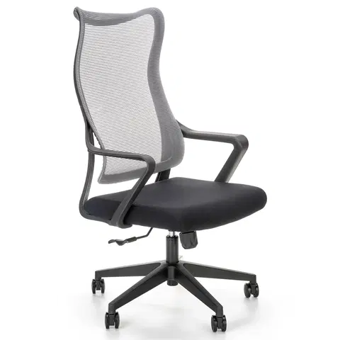 Kancelárske stoličky HALMAR Loreto kancelárska stolička s podrúčkami sivá / čierna