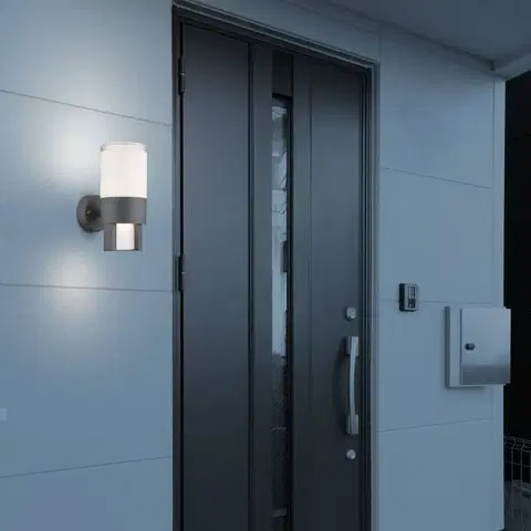 Vonkajšie nástenné svietidlá Globo LED vonkajšie osvetlenie Nexa, antracit/opál