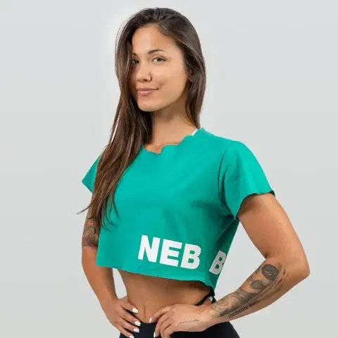 Tričká a tielka NEBBIA Dámske tričko Crop Top Powerhouse Green  LL