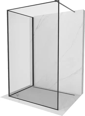 Sprchové dvere MEXEN/S - Kyoto Sprchová zástena WALK-IN 140 x 110 cm, čierny vzor, čierna 800-140-212-70-70-110