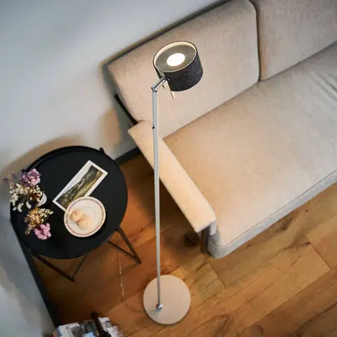 Stojacie lampy Domus LED stojacia lampa CAI, stmievateľná, grafitová/biela