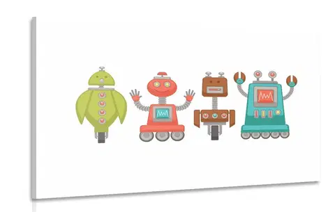 Detské obrazy Obraz rodinka robotov
