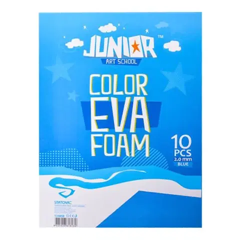 Kreatívne a výtvarné hračky JUNIOR-ST - Dekoračná pena A4 EVA modrá 2,0 mm, sada 10 ks