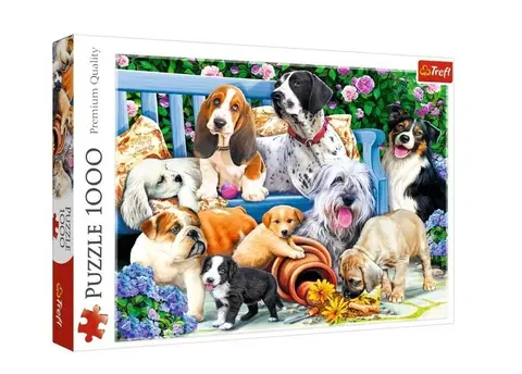 Hračky puzzle TREFL - puzzle Psi v záhrade 1000