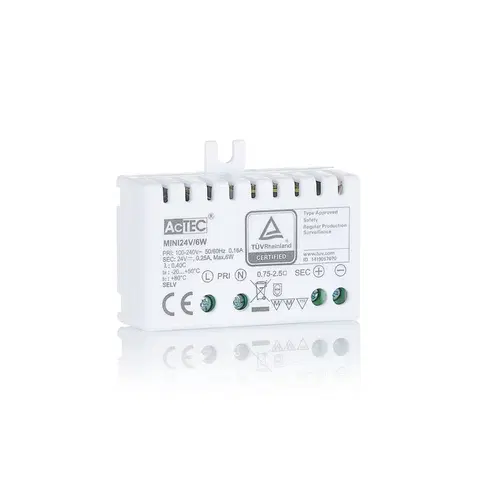 Napájacie zdroje s konštantným napätím AcTEC AcTEC Mini LED budič CV 24V, 6W, IP20