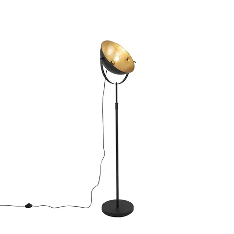Stojace lampy Stojacia lampa čierna so zlatom 35 cm nastaviteľná - Magnax