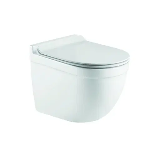 Záchody HOPA - Závesné WC OVALE RIMLESS sa SLIM sedadlom Soft-close OLKLT017ER