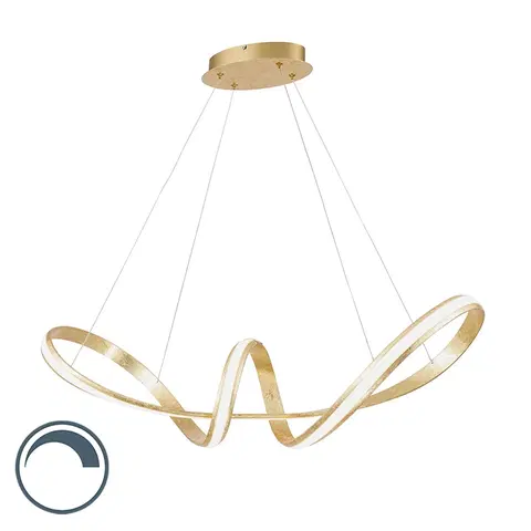Zavesne lampy Dizajnové závesné svietidlo zlaté vrátane LED 80 cm - Belinda