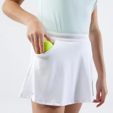 bedminton Dievčenská tenisová sukňa TSK500 biela