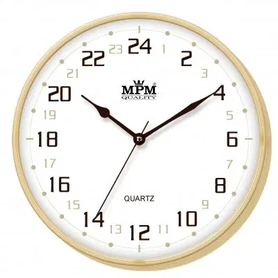Hodiny Nástenné hodiny MPM, 2976.51.G - hnedá svetlá, 30cm