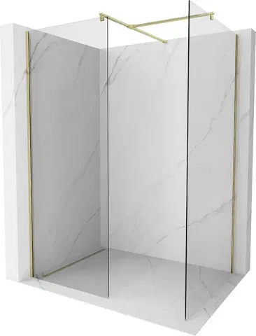 Sprchové dvere MEXEN/S - Kyoto Sprchová zástena WALK-IN 170 x 80 cm, transparent, zlatá 800-170-202-50-00-080