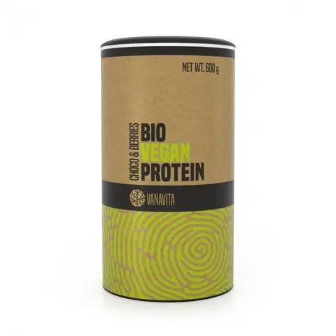 Vegánske proteíny VanaVita BIO Vegan Protein 600 g banán jahoda
