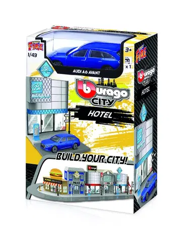Hračky - autodráhy a garáže pre autíčka BBURAGO - Bburago 1:43 BBURAGO CITY, Hotel