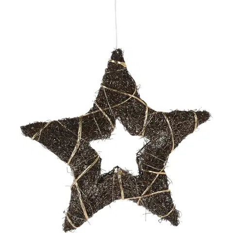 Vianočné dekorácie Vianočná LED hviezda Browee tmavohnedá, 30 LED 39 x 37 x 4 cm