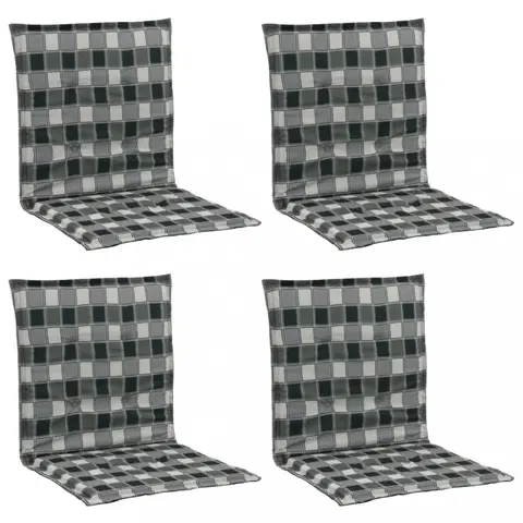 Záhradné sedáky Vodeodolné podušky na záhradné stoličky 4 ks Dekorhome Čierna / biela