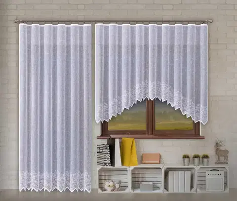 Záclony Forbyt, Hotová záclona alebo balkónový komplet, Olympia, biela 200 x 250 cm
