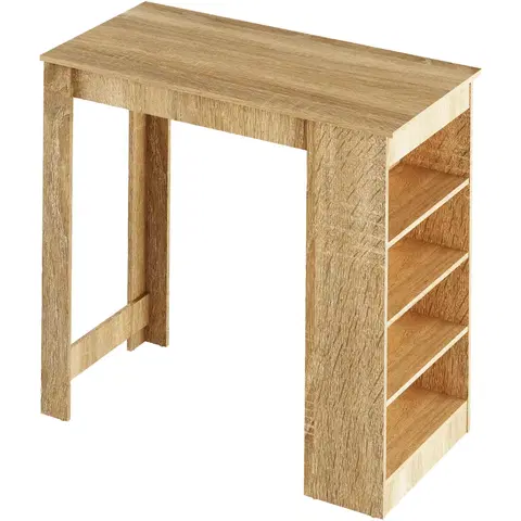 Barové stoličky Barový stôl s regálom AUSTEN Tempo Kondela Dub sonoma