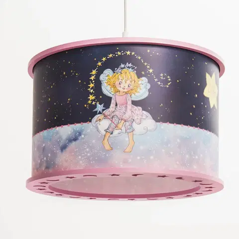 Závesné svietidlá Elobra Závesné svetlo Princess Lillifee, hviezdna mágia