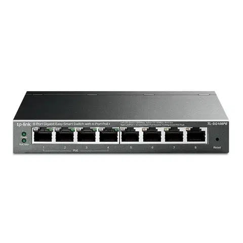 Switche TP-Link TL-SG108PE, 8 portov gigabitový inteligentný sieťový switch TL-SG108PE