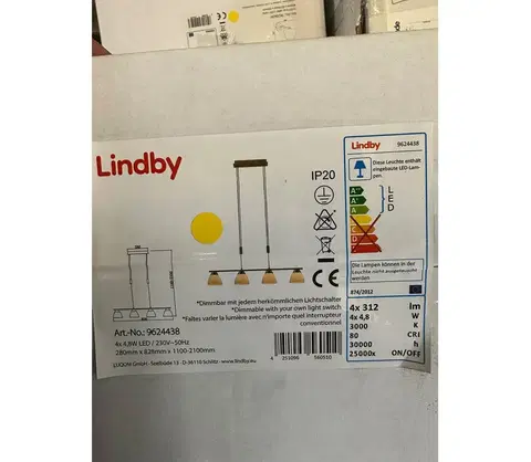 Svietidlá Lindby Lindby - LED Stmievateľný luster na lanku CERSEI 4xLED/4,8W/230V 