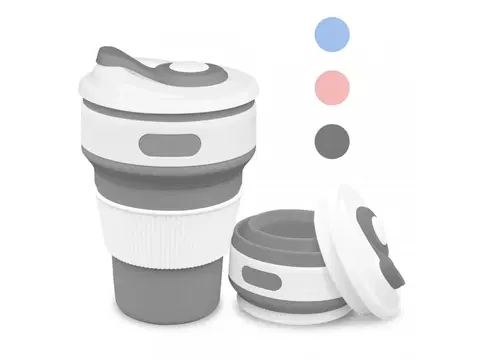 Poháre MAKRO - Pohár na kávu silikón skladací rôzne farby