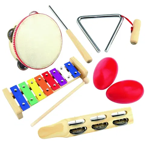 Detské hudobné hračky a nástroje Bino Set hudobných nástrojov, 5 ks