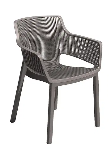 Záhradné stoličky a kreslá DEOKORK Záhradná plastová stolička MENORCA (cappuccino)