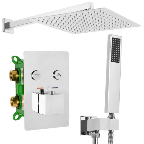 Kúpeľňa REA - Sprchový termostatický set FENIX DAVIS CHROM z termostatom + BOX REA-P6356