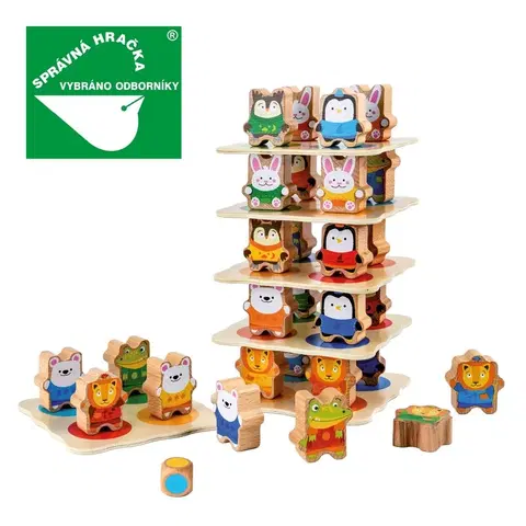 Náučné hračky LUCY & LEO - 284 Zvieracia veža – drevená herná súprava