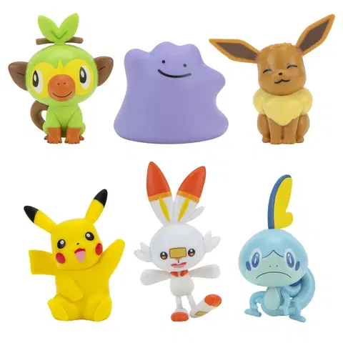 Drevené hračky Súprava figúrok Pokémon, 6 ks