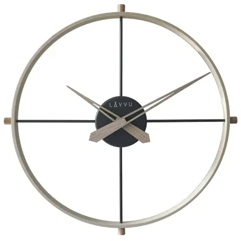 Hodiny Štýlové svetlé drevené hodiny LAVVU LOFT v industriálnom vzhľade LCT4080