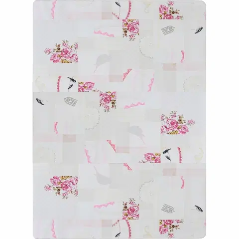 Koberce a koberčeky KONDELA Adeline koberec 120x180 cm kombinácia farieb / vzor romantic