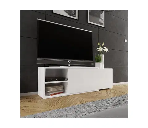 TV stolíky a steny MIRJAN 24 TV stolík CLIF 40x180 cm biela 