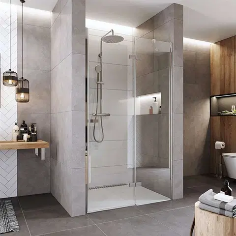 Sprchovacie kúty MEREO - Sprchové dvere, Novea, 120x200 cm, chróm ALU, sklo Číre, pravé prevedenie CK10411ZP