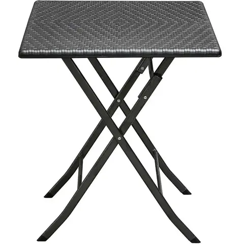 Záhradné stoly Štvorcový skladaci stolik čierný 62cm