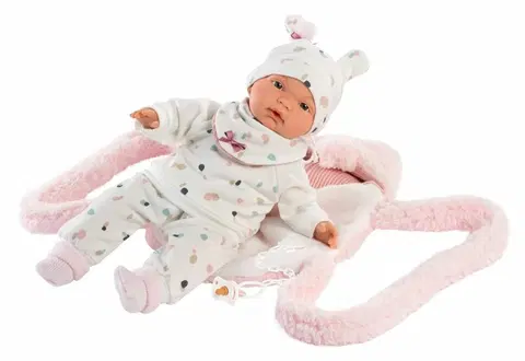 Hračky bábiky LLORENS - 38946 JOELLE - realistická bábika so zvukmi a mäkkým látkovým telom - 38 cm