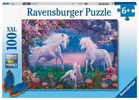 Hračky puzzle RAVENSBURGER - Prekrásni jednorožci 100 dielikov