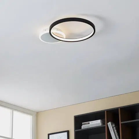 Stropné svietidlá EGLO Stropné svietidlo LED Gafares s diaľkovým ovládaním okrúhle čierne