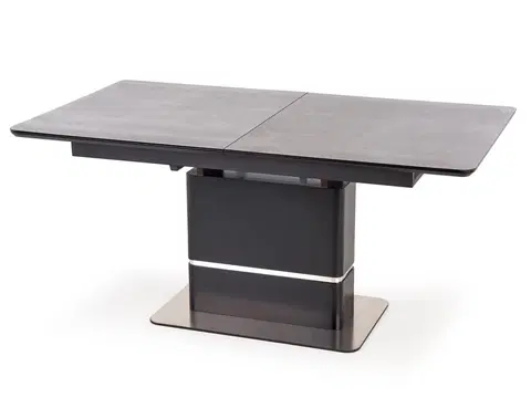Jedálenské stoly HALMAR Martin rozkladací jedálenský stôl tmavosivá / čierna