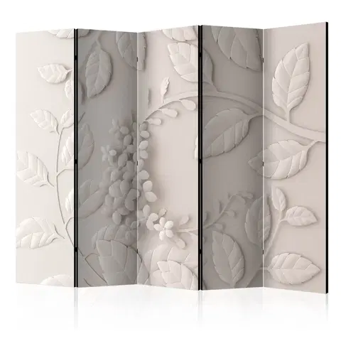 Paravány Paraván Paper Flowers (Cream) Dekorhome 225x172 cm (5-dielny)