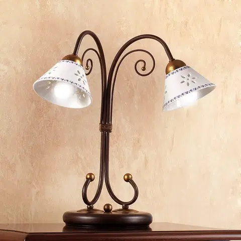 Stolové lampy Ceramiche 2-plameňová stolná lampa LIBERTY