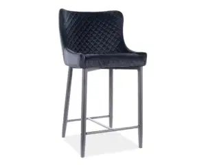 Barové stoličky NOLIN B H-2 VELVET barová stolička, čierna 