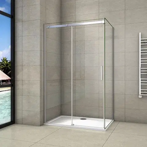 Sprchovacie kúty H K - Obdĺžnikový sprchovací kút HARMONY 140x80cm, L/P variant vrátane sprchovej vaničky z liateho mramoru SE-HARMONY14080/THOR-14080