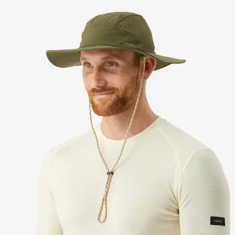 čiapky Pánsky trekingový klobúk MT500 s ochranou proti UV kaki